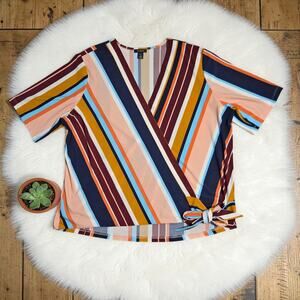 NORDSTROM Halogen Striped Tie Side Stretchy Summer Fun Top 2X